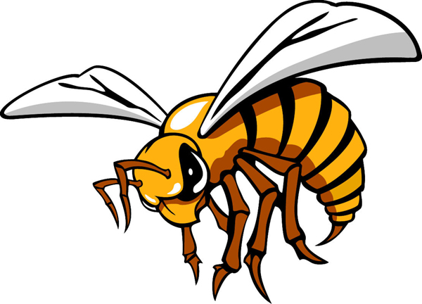 Hornet 1 mascot sports decal. Let your team pride shine!